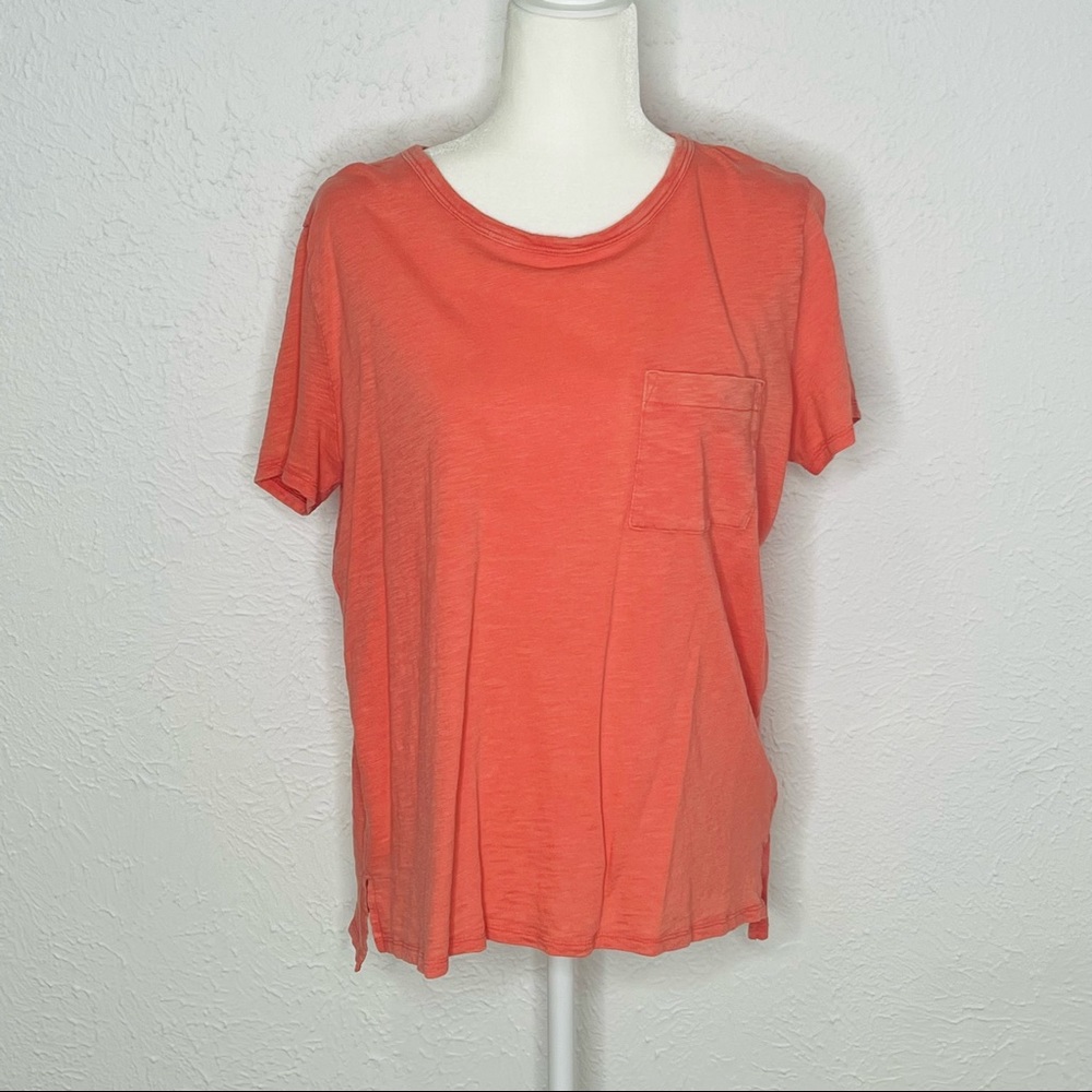 Coral Pink Short Sleeves Boyfriend Shirt